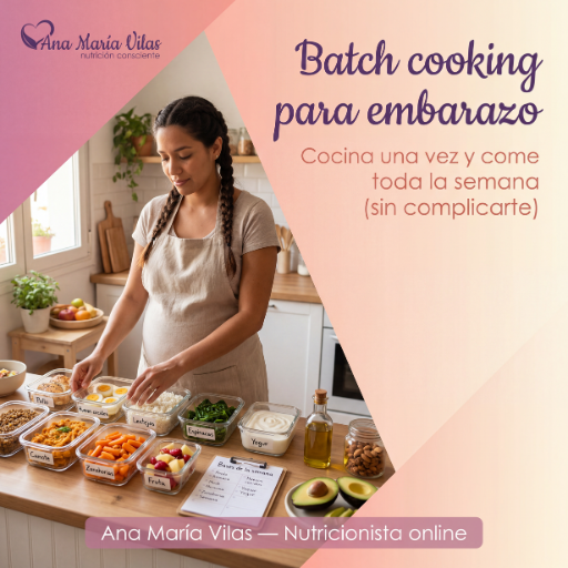 preparación de comidas saludables para embarazo en recipientes para toda la semana