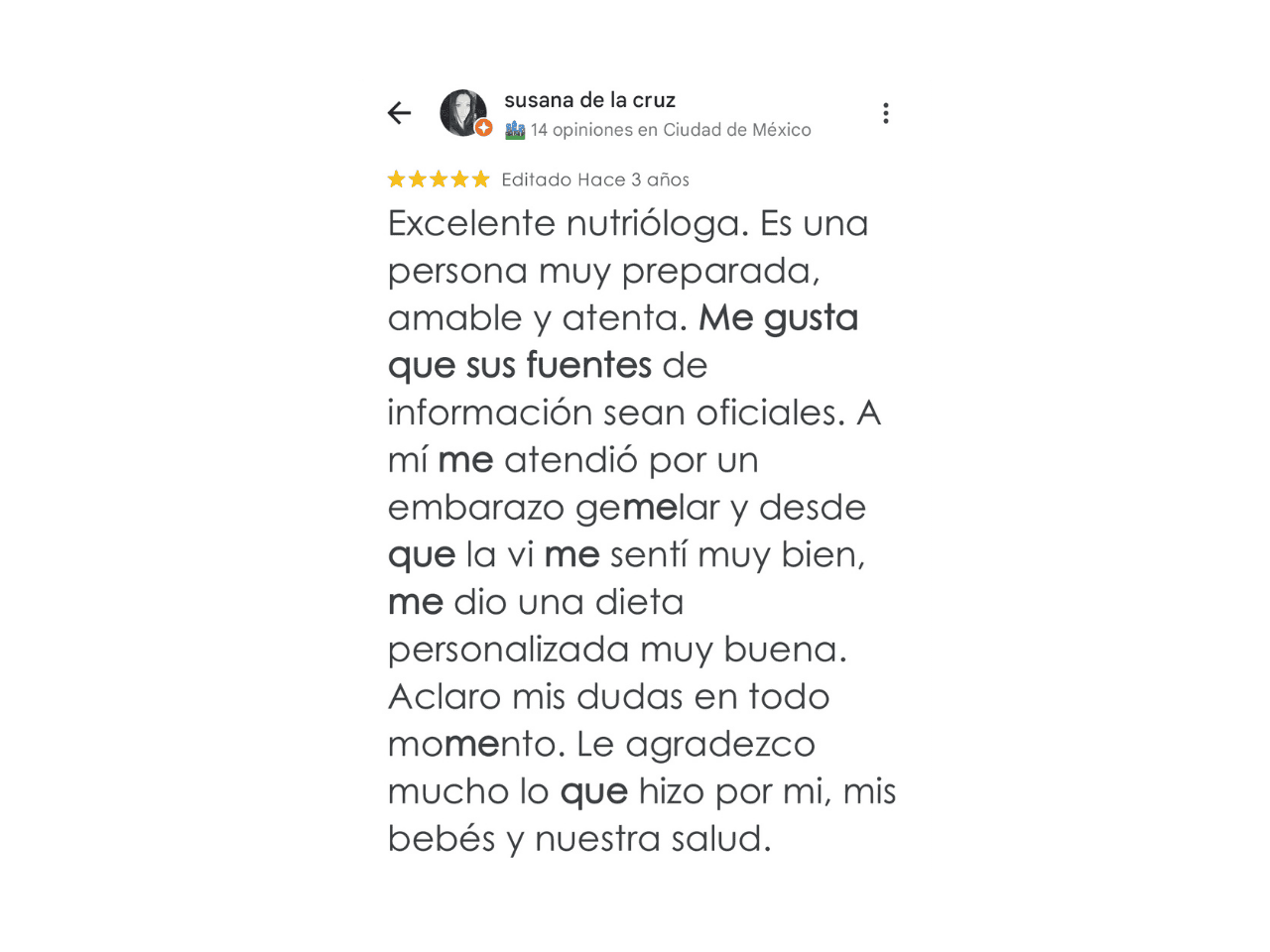 review-susana-de-la-cruz-fuentes-oficiales-lactancia.jpg Reseña de Susana de la Cruz destacando claridad, fuentes oficiales y resolución de dudas durante embarazo.