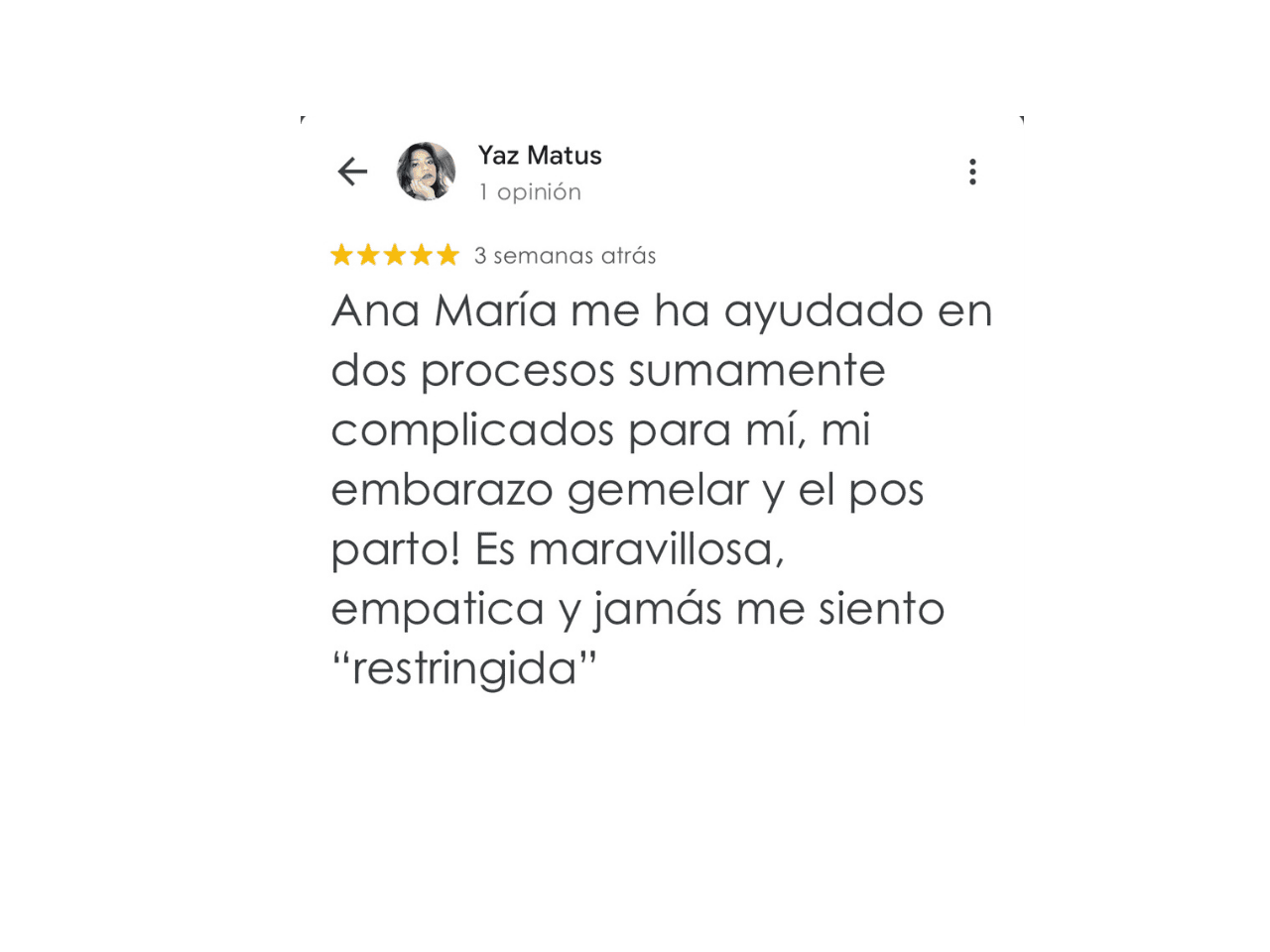 review-yaz-matus-empatia-sin-restricciones.jpg Reseña de Yaz Matus destacando empatía y acompañamiento sin sentirse restringida.