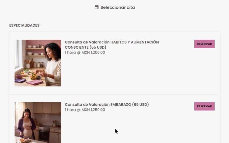 Paso 2: lista de tipos de consulta de valoración para elegir