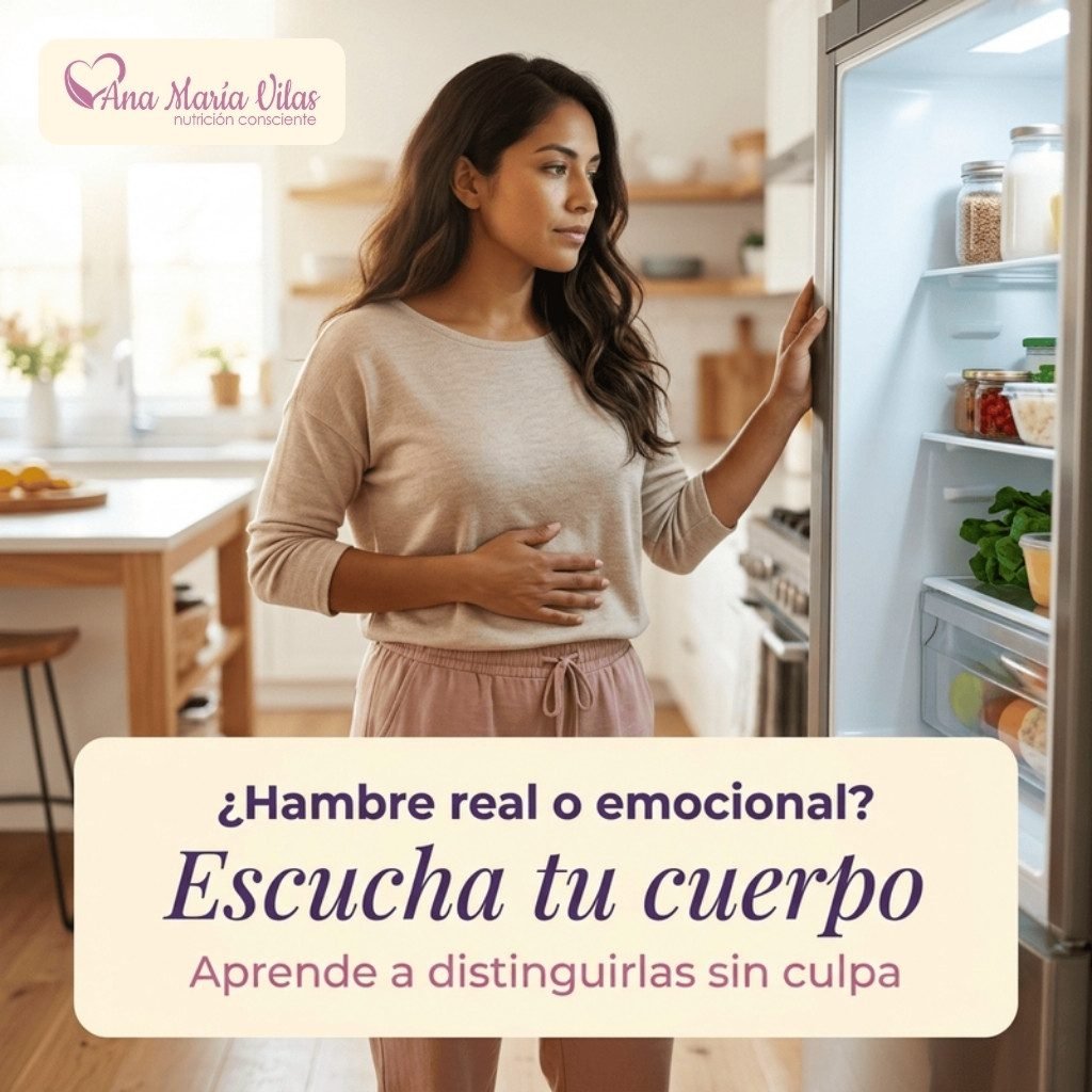 ¿Hambre real o emocional? Aprende a distinguirlas sin culpa – Nutrióloga Ana María Vilas