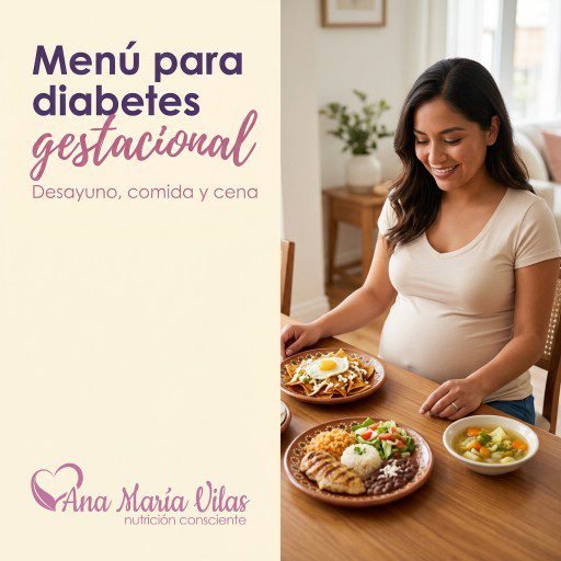 Menú para diabetes gestacional: plato equilibrado con pollo, verduras, frijoles y tortilla
